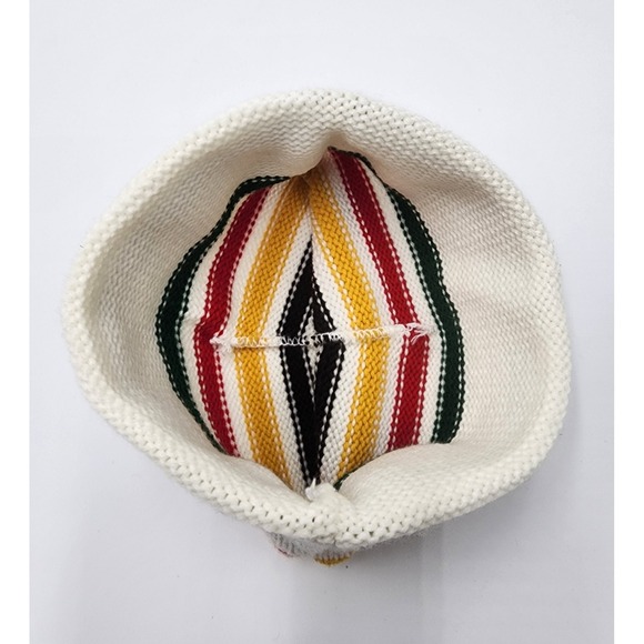 GLACIER‎ WINTER HAT KNIT WHITE STRIPED - Picture 5 of 10